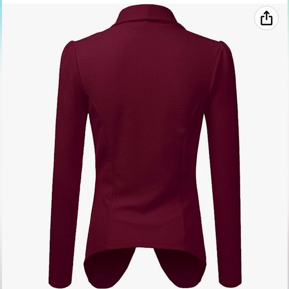 Classic Draped Open Front Blazer - Picture 3 of 5